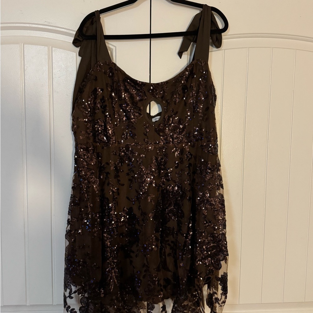 iHeartRaves Brown Sequin Dress (New, No Tags)